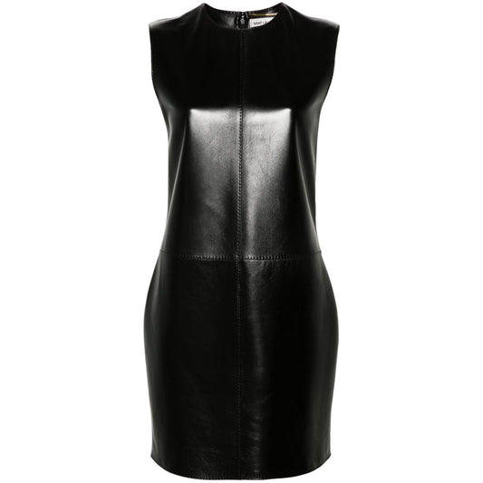 Saint Laurent Sleeveless Leather Minidress 762907YC2TF1000