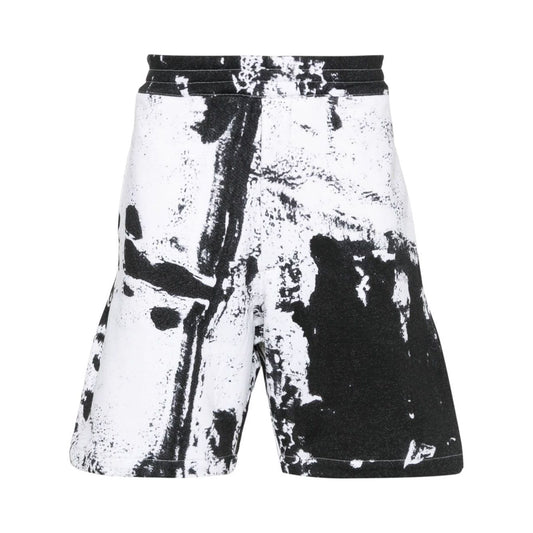 Alexander McQueen paint-splatter cotton shorts 781888QXAAW9080