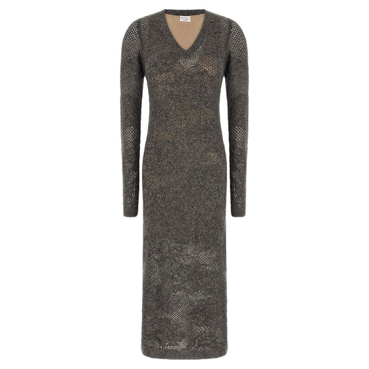 Brunello Cucinelli Gray Nylon Casual Dress