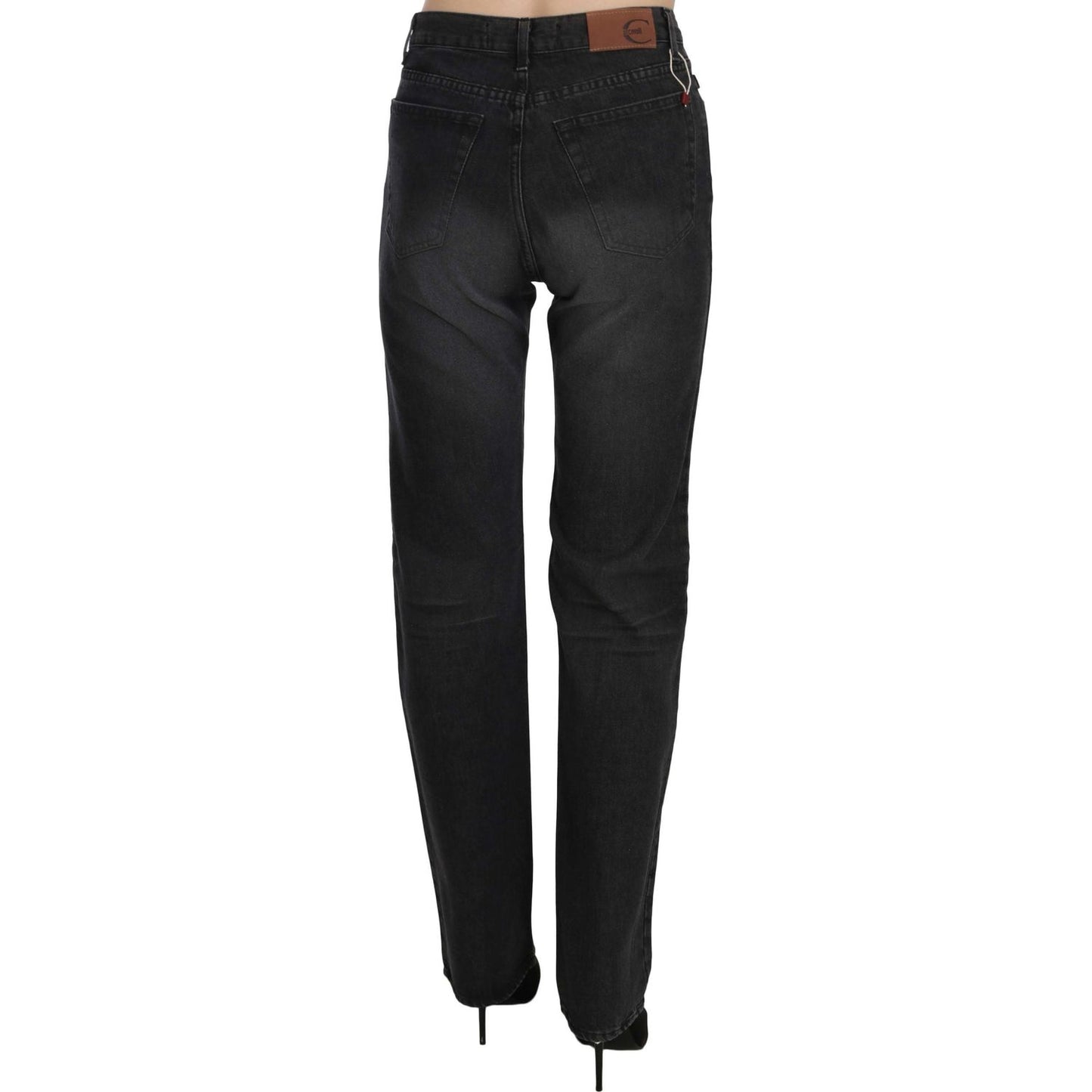 Just Cavalli Black Washed High Waist Straight Denim Pants Jeans Jeans & Pants