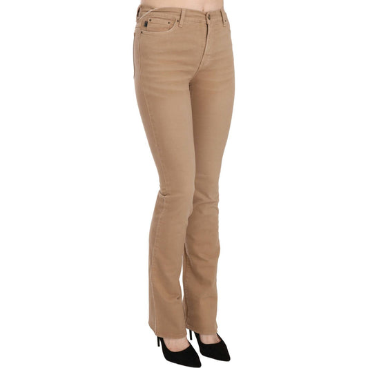 Just Cavalli Brown Cotton Stretch Mid Waist Skinny Trousers Pants PAN70340-24