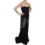 John Richmond Black Sequined Flare Ball Gown Dress DR1679-42