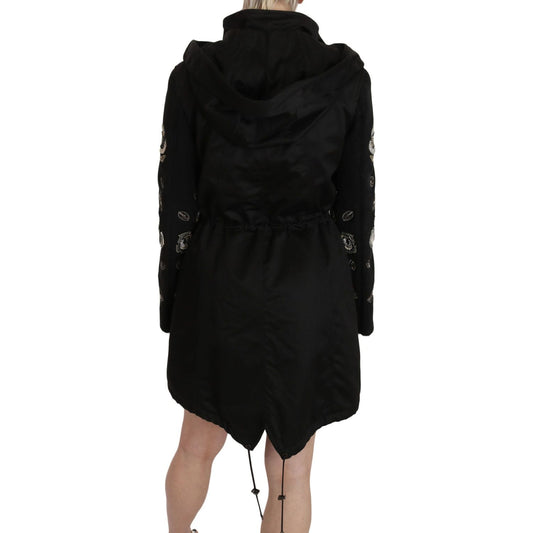 John Richmond Floral Sequined Beaded Hooded Jacket Coat JKT2341-40
