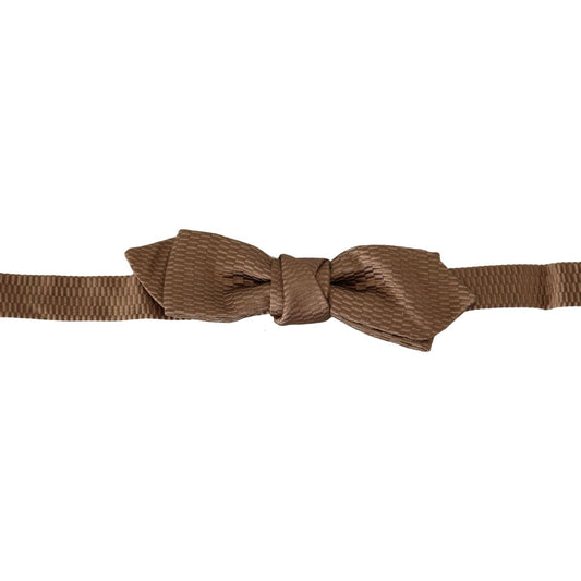 Dolce & Gabbana Men Brown Gold Adjustable Neck Papillon Bow Tie FT2008