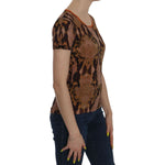 Just Cavalli Snake Skin Print Short Sleeve Top T-shirt TSH3765-44