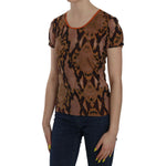 Just Cavalli Snake Skin Print Short Sleeve Top T-shirt TSH3765-44