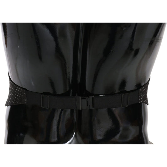 Dolce & Gabbana Black Dotted Waist Belt Silk Cummerbund