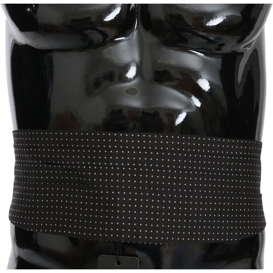 Dolce & Gabbana Black Dotted Waist Belt Silk Cummerbund