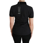 Dolce & Gabbana Black Dotted Collared Polo Shirt Cotton Top TSH4433-36