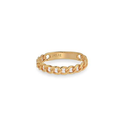 24KAE JEWELS JEWELRY Mod. 12421Y/60 gold ring with chain design