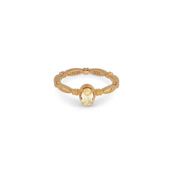 24KAE JEWELS JEWELRY Mod. 12441Y/58 delicate gold ring with gemstone