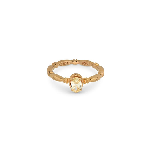 24KAE JEWELS JEWELRY Mod. 12441Y/58 delicate gold ring with gemstone