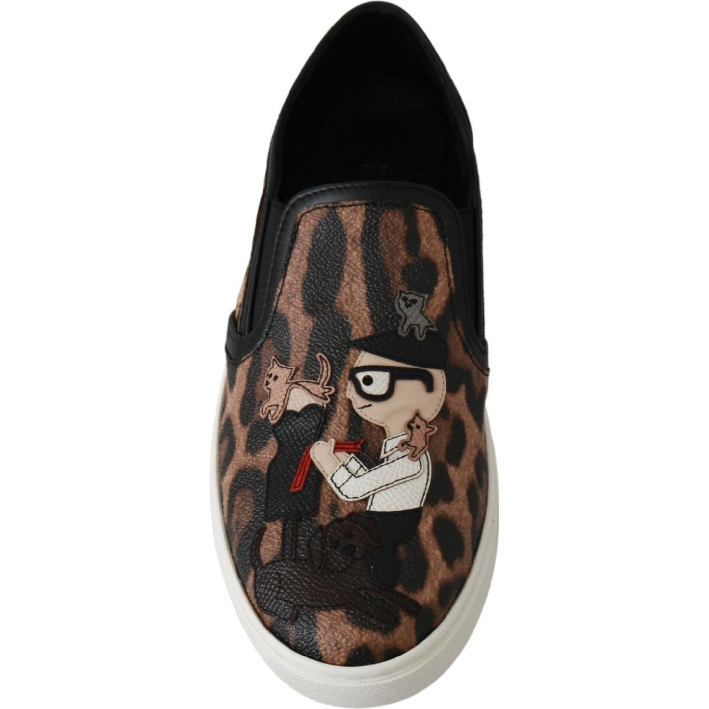 Dolce & Gabbana Leather Leopard #dgfamily Loafers Shoes LA6483-35.5