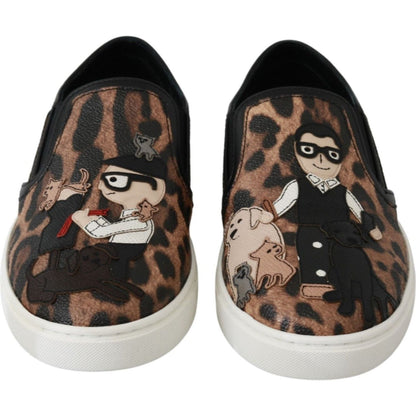 Dolce & Gabbana Leather Leopard #dgfamily Loafers Shoes