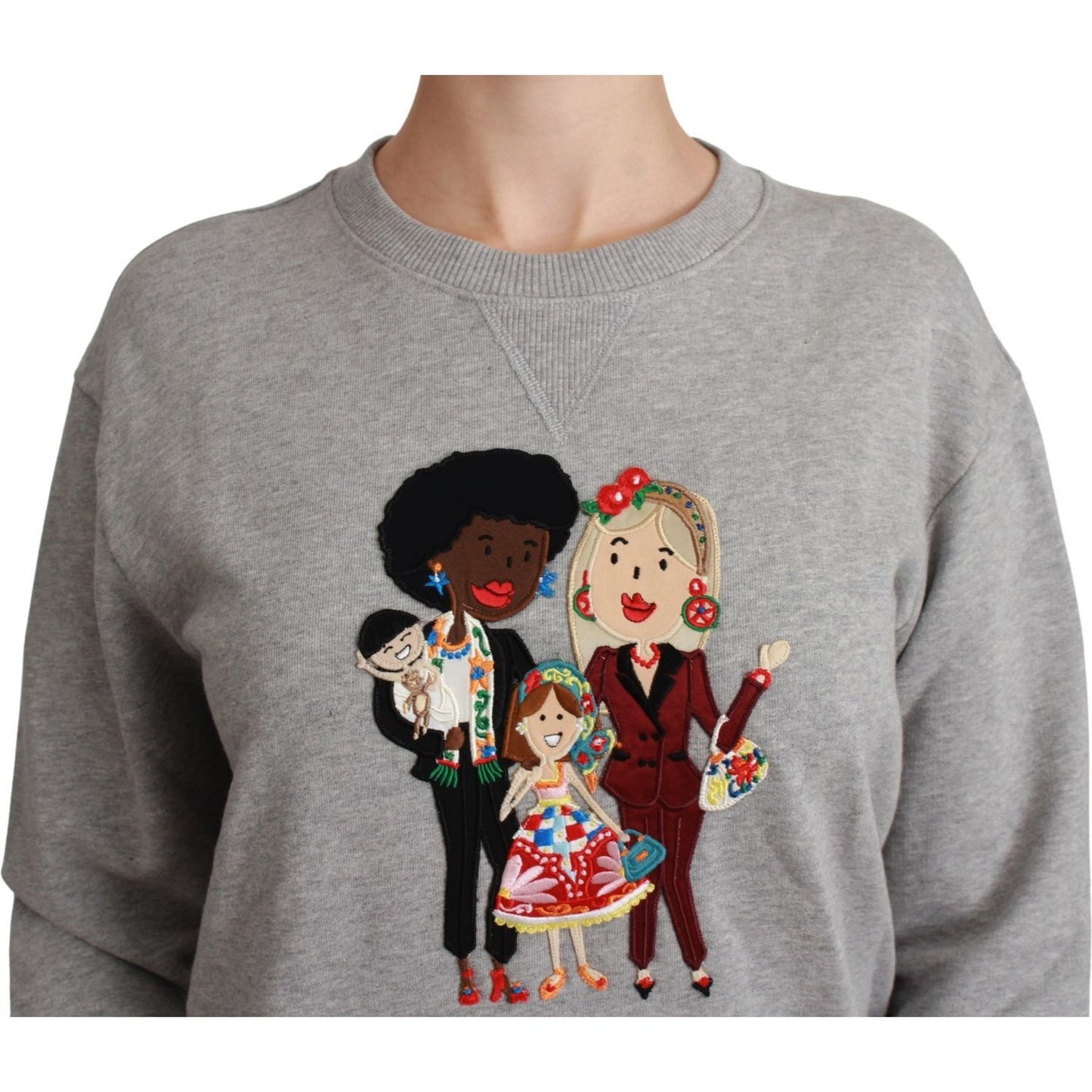 Dolce & Gabbana Gray #dgfamily Cotton Pullover Sweater TSH4558-40