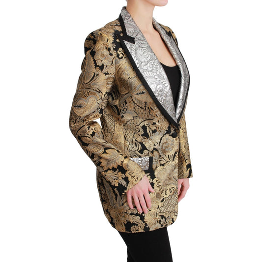 Dolce & Gabbana Black Gold Jacquard Blazer Jacket JKT2627-38