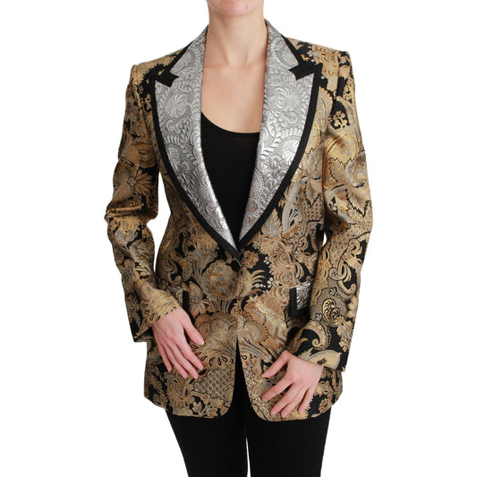 Dolce & Gabbana Black Gold Jacquard Blazer Jacket JKT2627-38