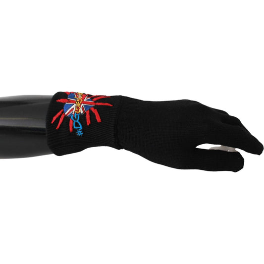 Dolce & Gabbana Black #DGLovesLondon Embroidered Wool Gloves