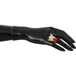Dolce & Gabbana Chic Canine Gold-Tone Statement Ring Dolce & Gabbana Dark Slate Gray