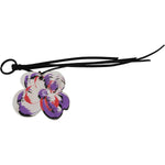 Costume National White Leather Butterfly Logo Keyring C'N'C Keychain SMY7004