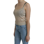 BYBLOS Beige Sleeveless Spaghetti Strap Tank See Through Top TSH4383-46