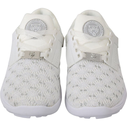 Philipp Plein White Polyester Casual Sneakers Shoes WOMAN SNEAKERS