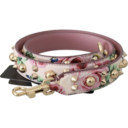 Dolce & Gabbana Chic Floral Pink Leather Shoulder Strap BEL60708