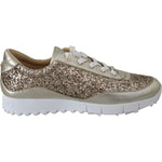 Jimmy Choo Antique Gold Glitter Leather Sneakers