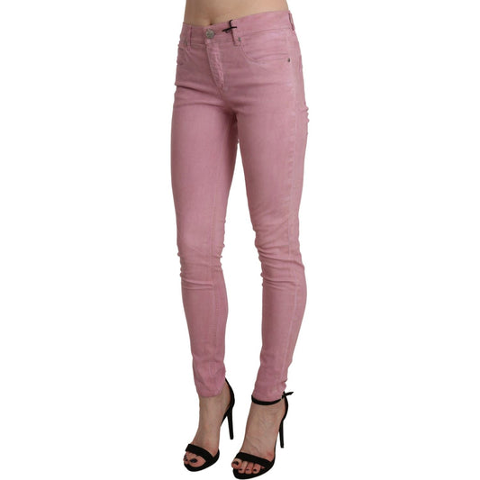 Acht Pink Mid Waist Skinny Stretch Denim Pant PAN71217-26