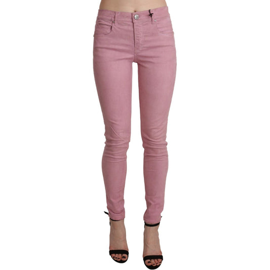 Acht Pink Mid Waist Skinny Stretch Denim Pant PAN71217-26