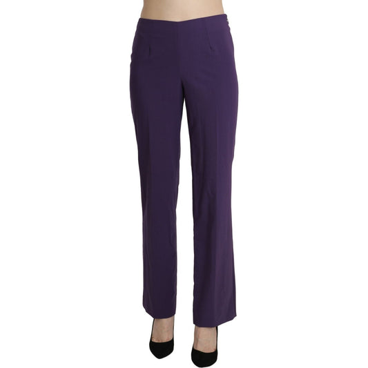 BENCIVENGA Purple High Waist Straight Dress Trouser Pants PAN71346-42