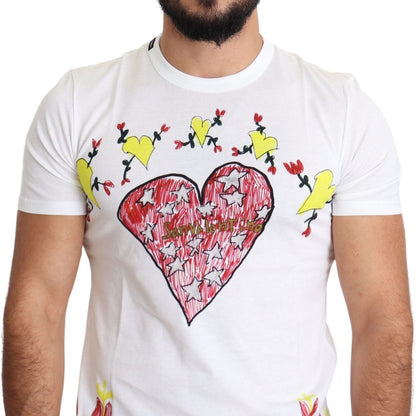 Dolce & Gabbana White Saint Valentine Print Cotton Men T-shirt