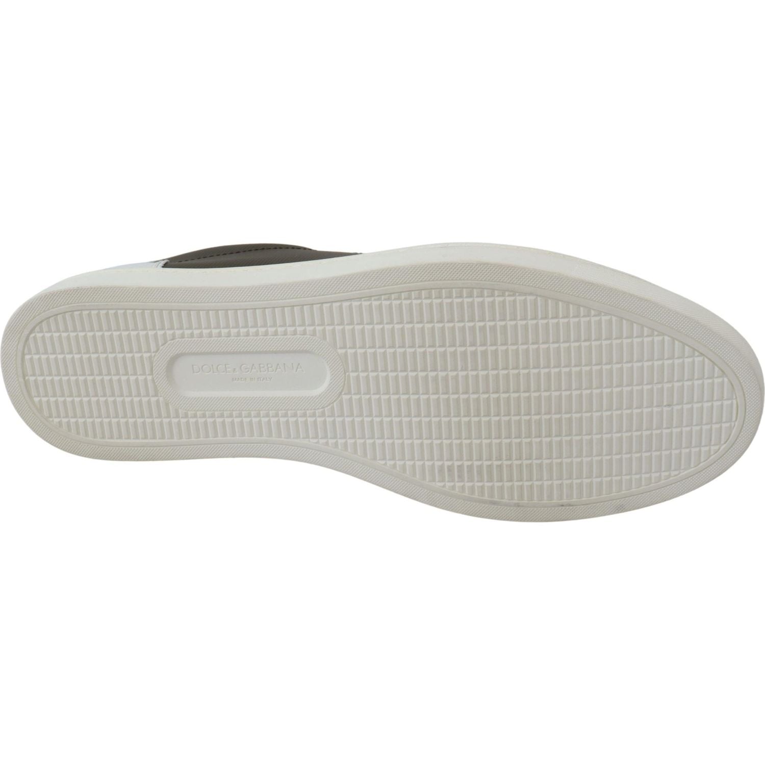 Dolce & Gabbana White Green Leather Low Top Sneakers Shoes