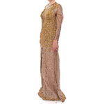 Lanre Da Silva Ajayi GOLD Long Lace Maxi Crystal Dress