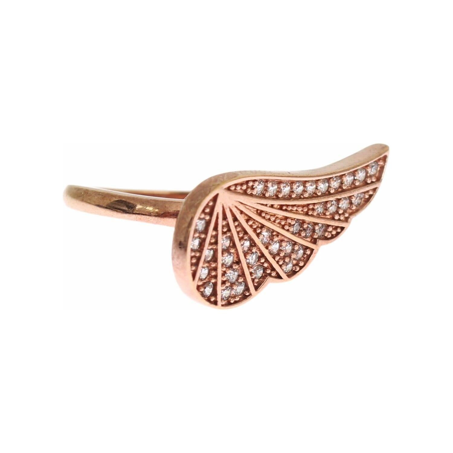 Nialaya Pink Gold 925 Silver Womens Clear CZ Ring