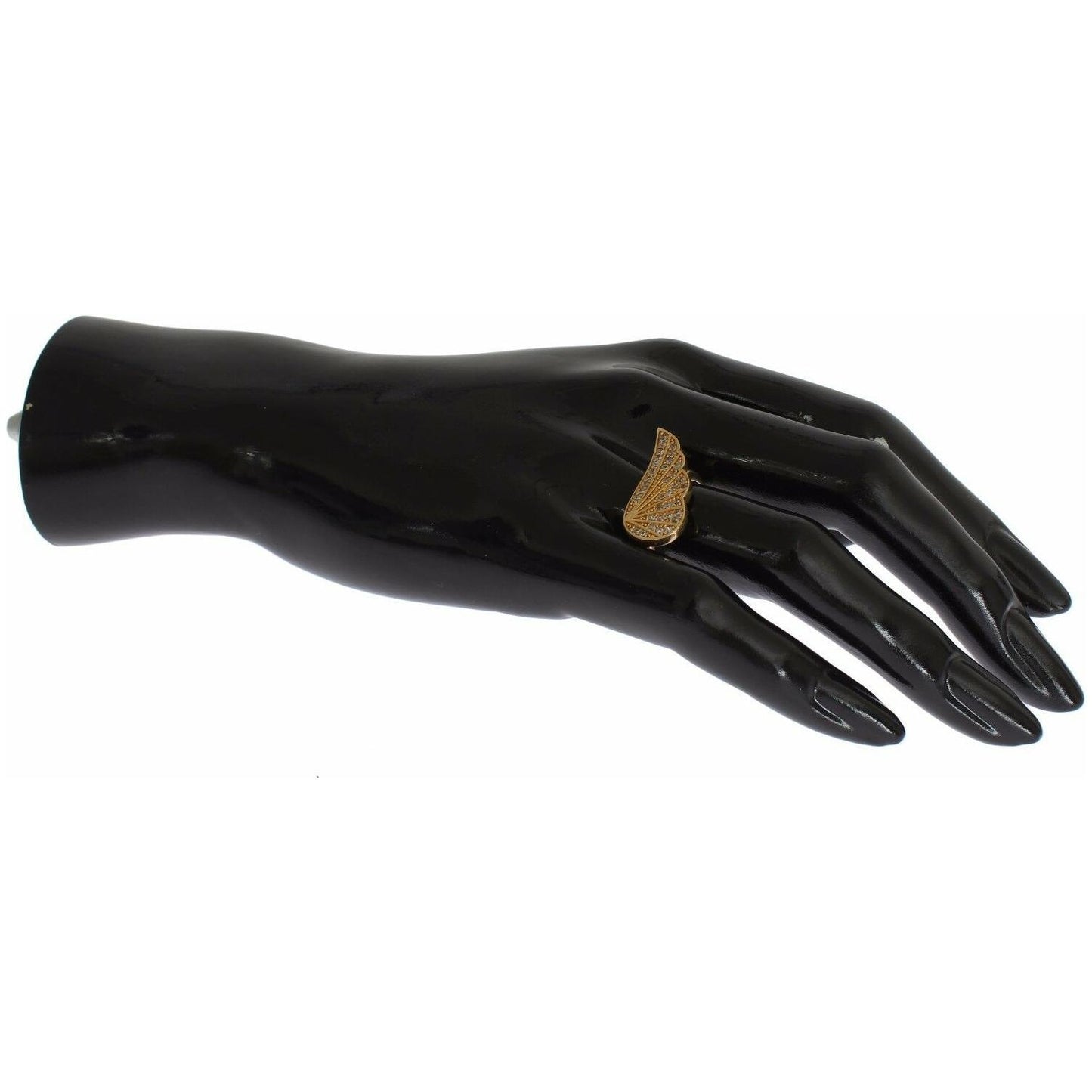 Nialaya Womens Clear CZ Gold 925 Silver Authentic Ring Ring