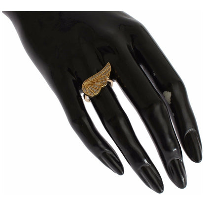 Nialaya Womens Clear CZ Gold 925 Silver Authentic Ring Ring