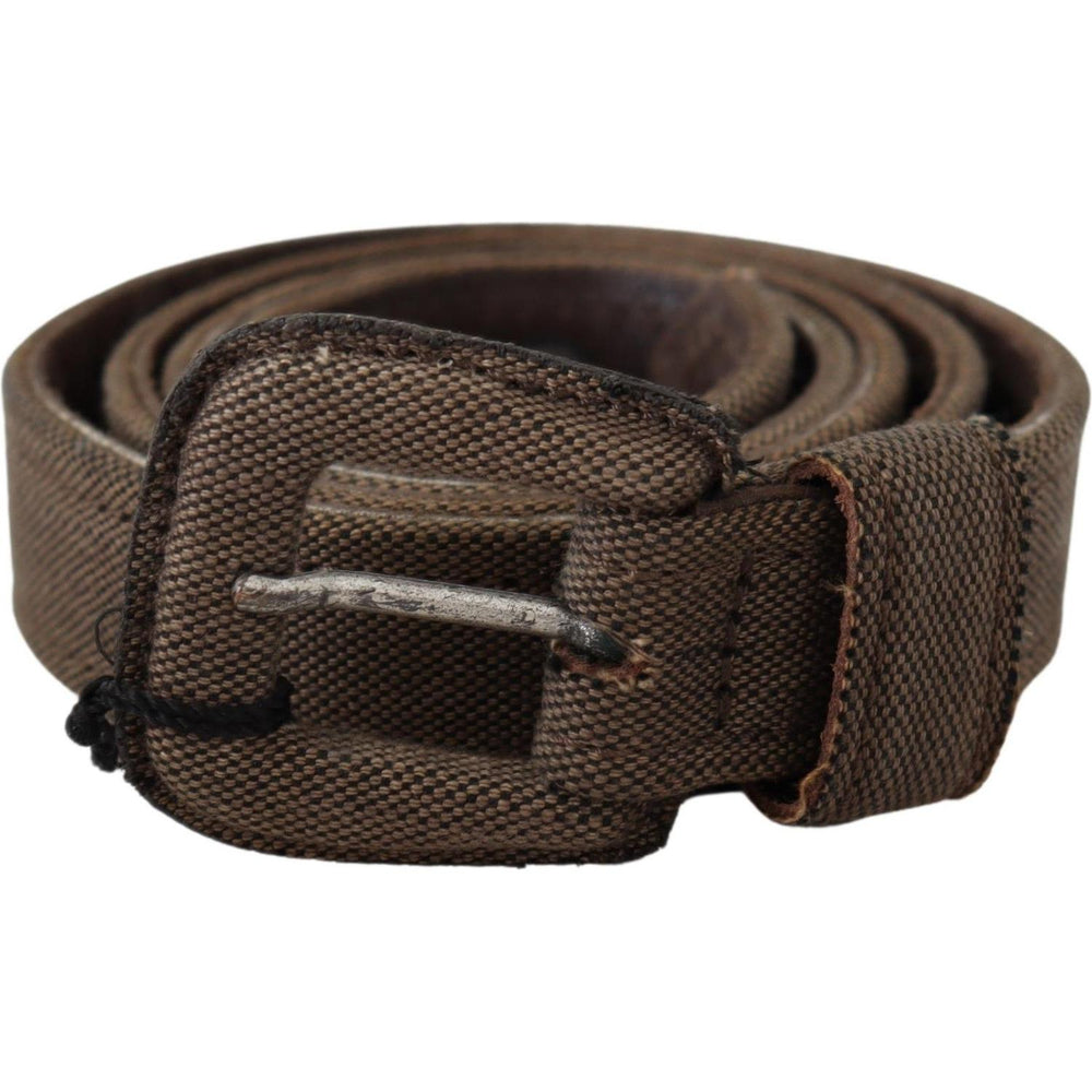 Costume National Brown Leather Logo Buckle Waist Belt BEL61023-100