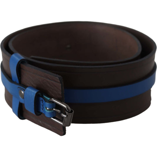 Costume National Brown Thin Blue Line Leather Buckle Belt BEL8121-105