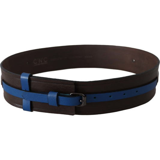 Costume National Brown Thin Blue Line Leather Buckle Belt BEL8121-105