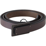 Costume National Brown Leather Tactical Logo Buckle Dark BEL60968-100
