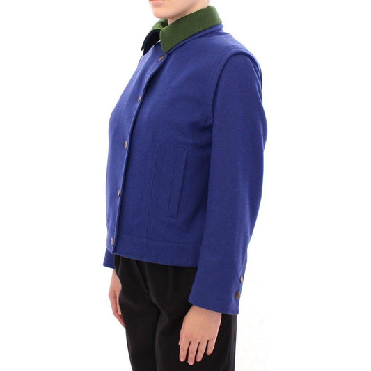 Andrea Incontri Habsburg Blue Green Wool Jacket Coat GSS10176-2