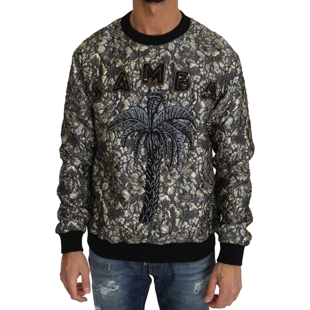 Dolce & Gabbana Multicolor SAMBA Jacquard Palmtree Pullover Sweater TSH2513-46