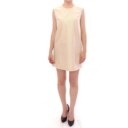 Andrea Incontri Beige Sleeveless Shift Mini Dress Dresses