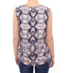 Arzu Kaprol Gray Blue Silk Sleeveless Top Shirt Blouse GSS10331-2