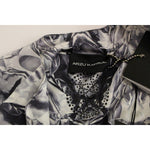 Arzu Kaprol Gray Blue Silk Sleeveless Top Shirt Blouse GSS10331-2