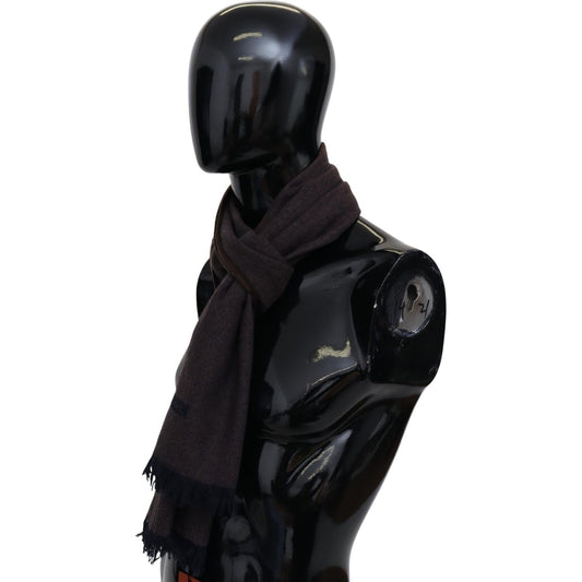 Missoni Brown 100% Cashmere Unisex Neck Wrap Fringes Scarf MS1948