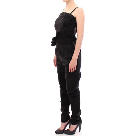 La Maison du Couturier Black Leather Jumpsuit GSS10365-2