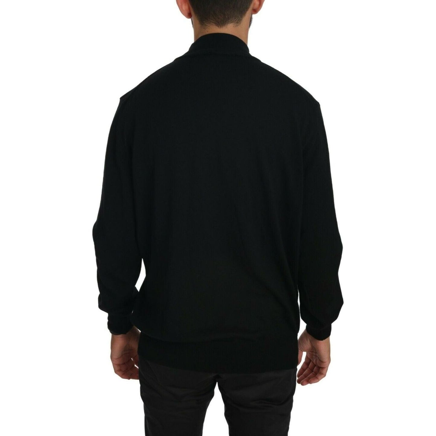 MILA SCHÖN Black Turtle Neck Pullover Top Virgin Wool Sweater