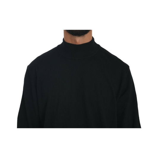 MILA SCHÖN Black Turtle Neck Pullover Top Virgin Wool Sweater TSH4167-L
